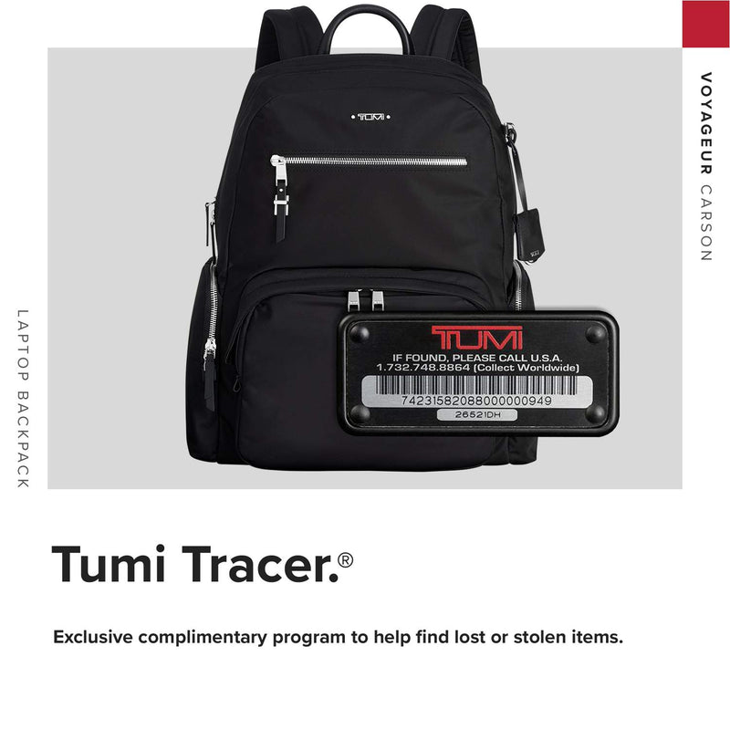 TUMI - Voyageur Carson Laptop Backpack - 15 Inch Computer Bag for Women - Black/Silver - backpacks4less.com