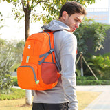 Lightweight Travel Backpack, 35L Water Resistant Packable Traveling/Hiking Backpack Daypack for Men & Women, Multipurpose Use, Orange - backpacks4less.com