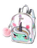 Justice Unicorn Clear Holographic Mini Backpack –