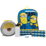 AI ACCESSORY INNOVATIONS Despicable Me Minions 4 Piece Backpack Set for Boys & Girls, Featuring Minions Stuart & Kevin, Kids School Bag, Blue