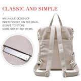 BOYATU Convertible Genuine Leather Backpack Purse for Women Fashion Travel Bag Off White - backpacks4less.com