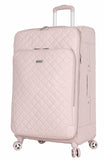 BCBGeneration BCBG Perf-ECT Luggage - 3 Piece Softside Expandable Lightweight Spinner Suitcase Set - Travel Set includes 20-Inch Carry on, 24-Inch and 28-Inch Checked Suitcases (Quilt Pink)