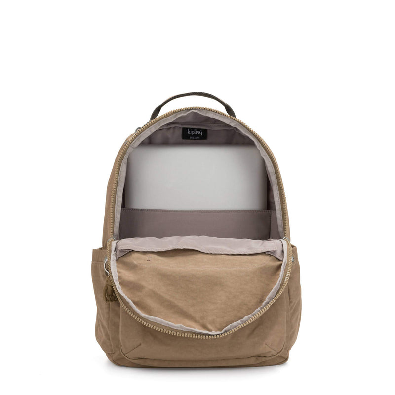 Kipling Seoul Large 15" Laptop Backpack Sand Sp - backpacks4less.com