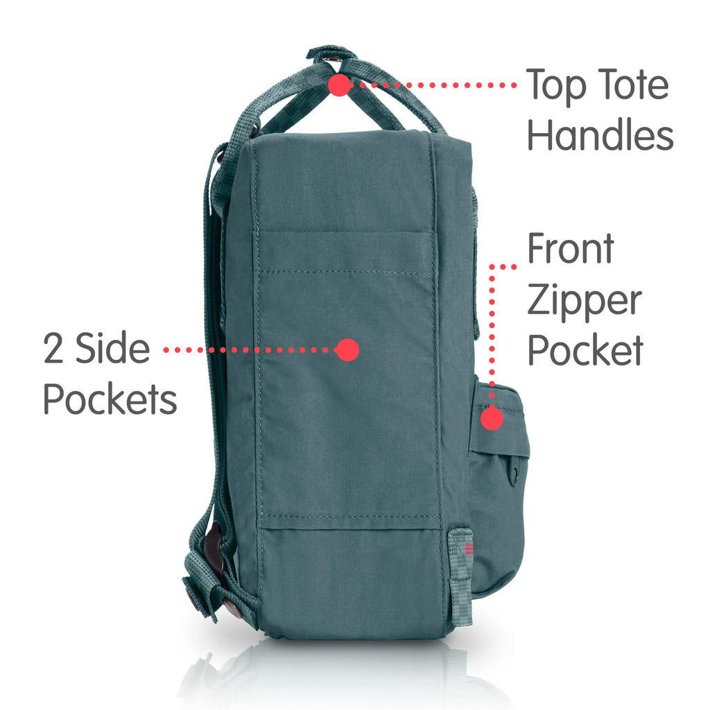 Fjallraven Kanken Mini Classic Backpack for Everyday Frost Green Ch backpacks4less