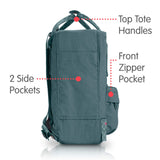 Fjallraven - Kanken Mini Classic Backpack for Everyday, Frost Green/Chess Pattern - backpacks4less.com
