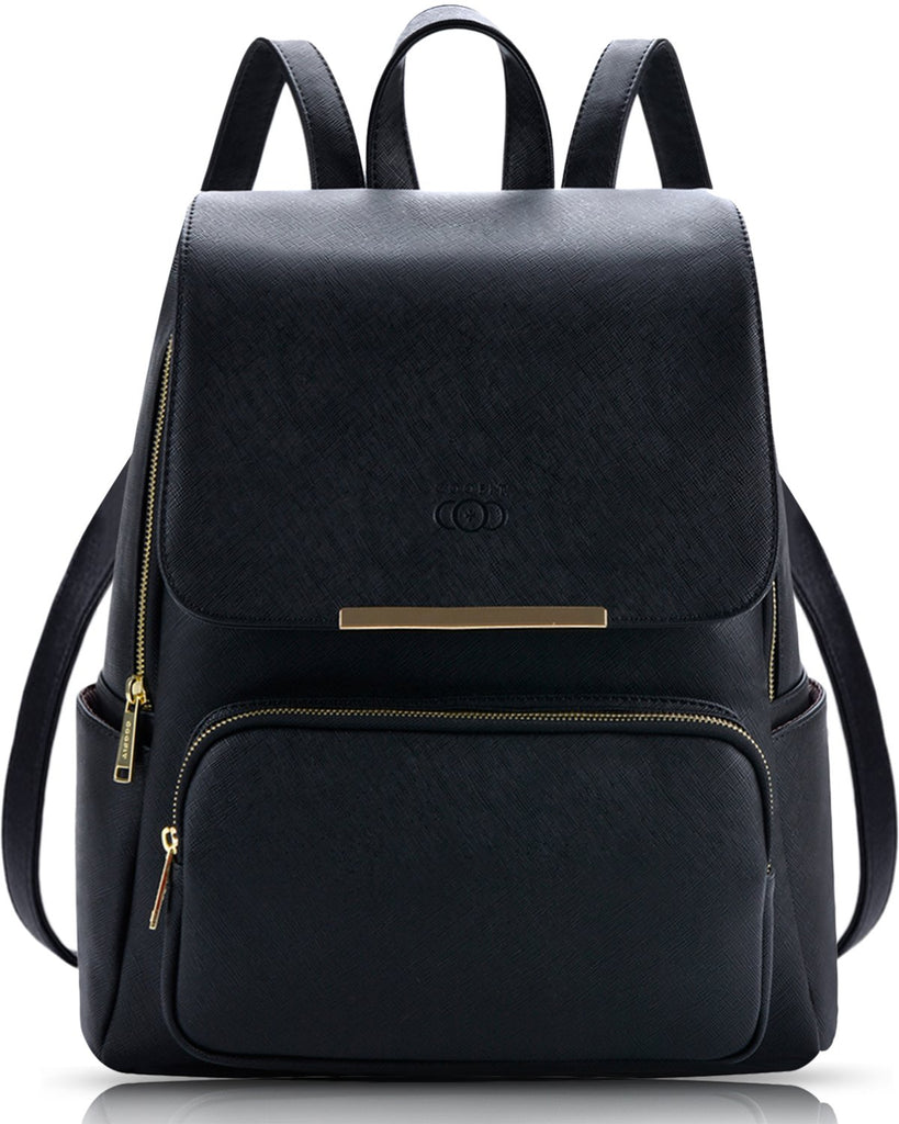 Faux Leather Amazon Coofit Backpack COOFIT Black Faux Leather