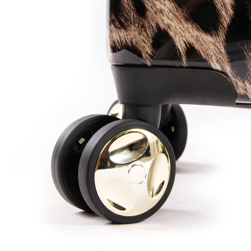 BEBE Women's Adriana Spinner Luggage, Leopard, 3pc Set (21" 25" 29")