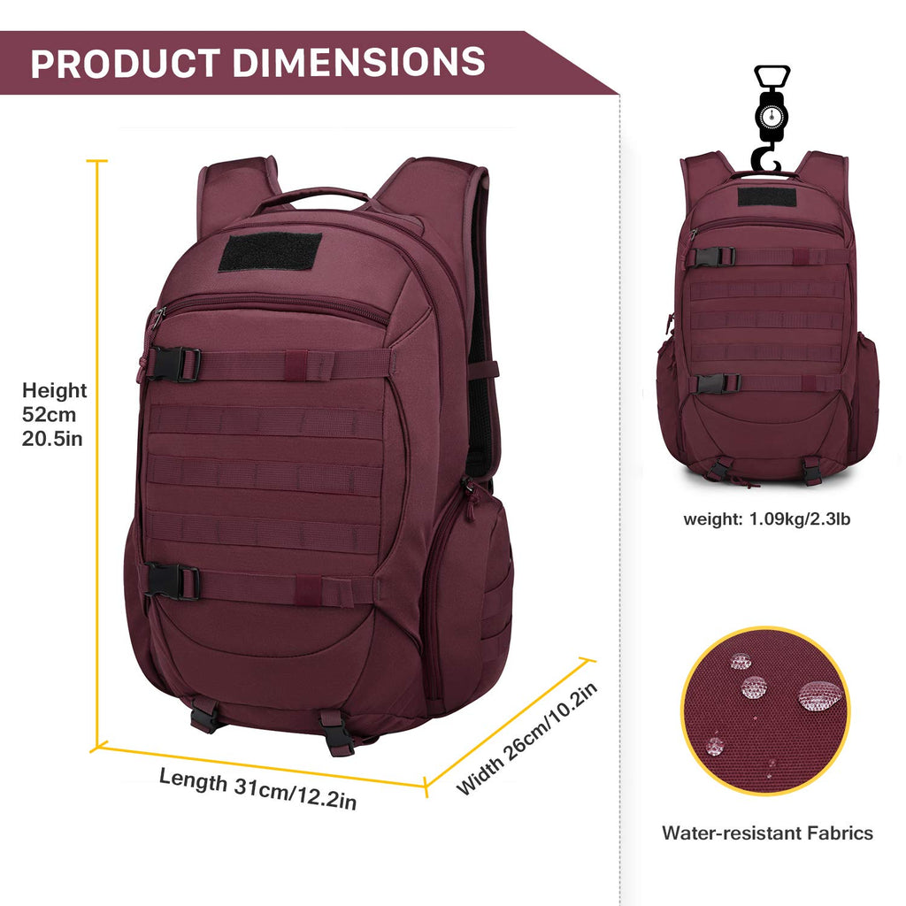 Mardingtop 35L Tactical Backpacks Molle Hiking daypacks for Camping Hiking Military Traveling Purplish-35L Mardingtop 35L Tactical Backpacks Molle Hiking daypacks for Camping Hiking Military Traveling Purplish-35L
