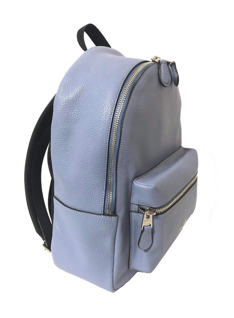 coach backpack baby blue Coach F30550 Medium Charlie Backpack (SV/Steel Blue)