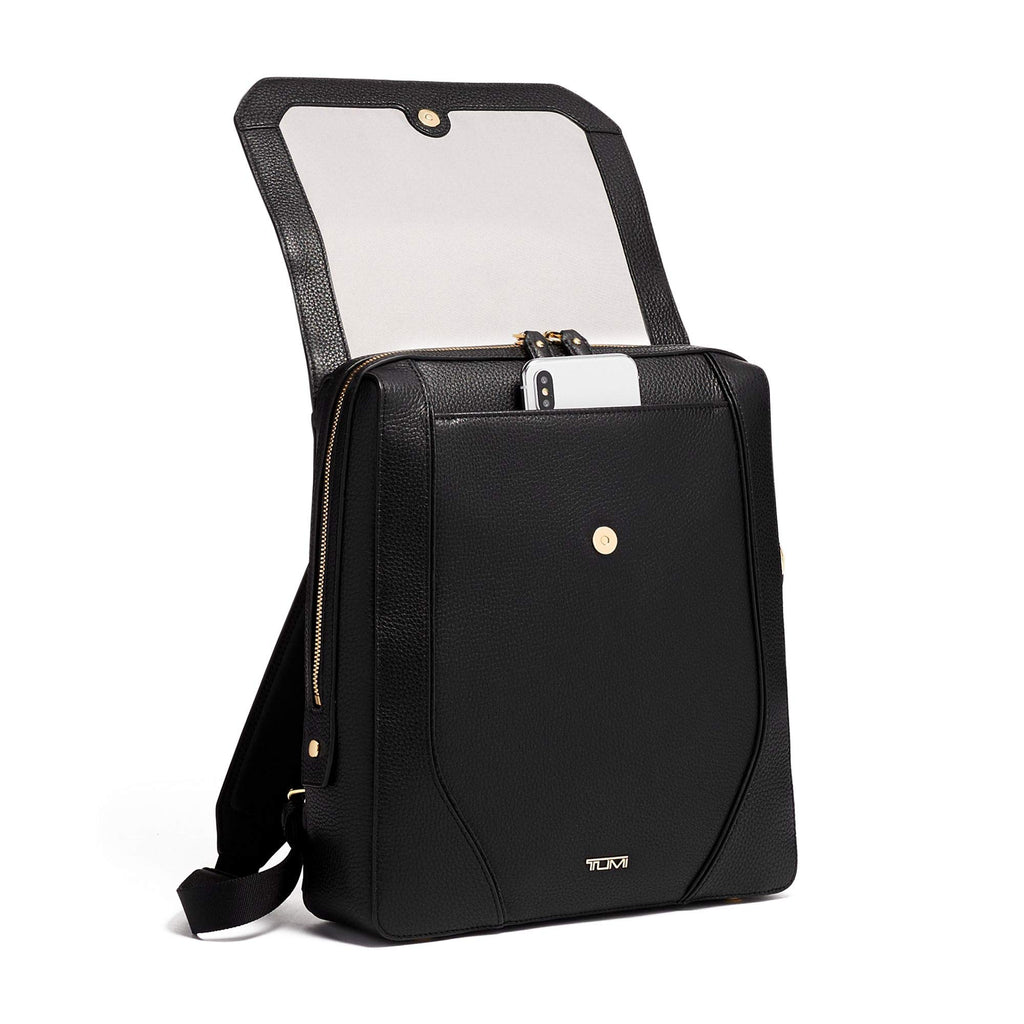 TUMI - Stanton Tori Flap Backpack - Black/Gold - backpacks4less.com