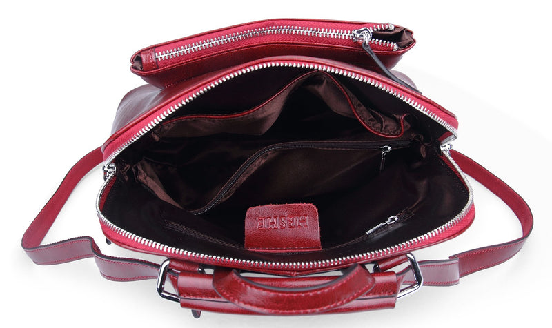 Heshe Women's Vintage Leather Backpack Casual Daypack for Ladies and Girls (Wine-R) - backpacks4less.com