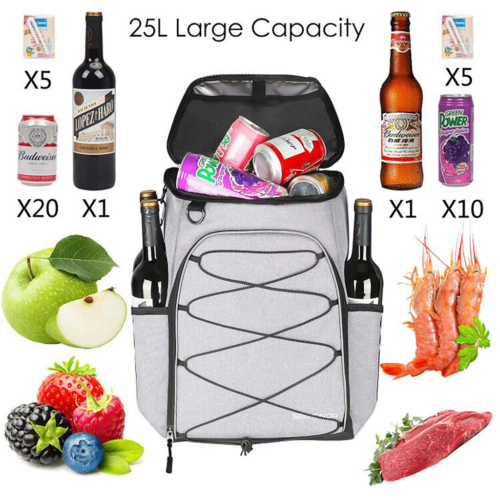 SEEHONOR Insulated Cooler Backpack Leakproof Soft Cooler Bag Lightweight Backpack Cooler for Lunch Picnic Fishing Hiking Camping Park Beach 25 Cans - backpacks4less.com