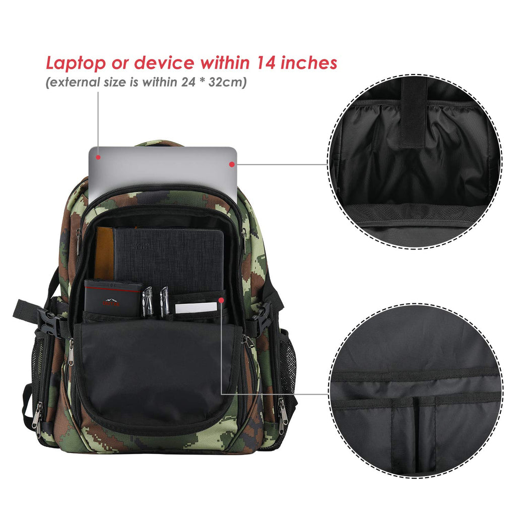 OUTXE Cooler Backpack Insulated Cooler Bag 20L for 14" laptops Lunch Backpack,Camo - backpacks4less.com