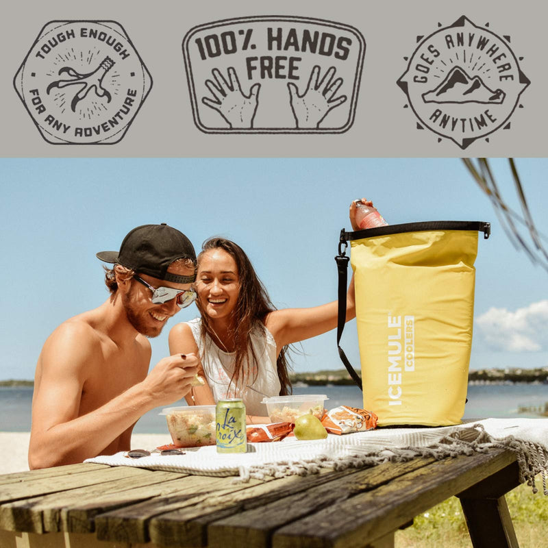 IceMule Classic Insulated Backpack Cooler Bag - Hands-Free, Collapsible, and Waterproof, This Portable Cooler is an Ideal Sling Backpack for Hiking, The Beach, Picnics and Camping-Small, Sunshine - backpacks4less.com