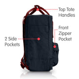Fjallraven Mini Kanken Backpack Black / Ox Red - backpacks4less.com