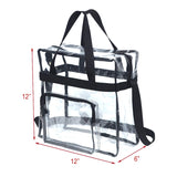 Magicbags Clear Tote Bag Stadium Approved,Adjustable Shoulder Strap and Zippered Top,Stadium Security Travel & Gym Clear Bag, Perfect for Work, School, Sports Games and Concerts-12 x12 x6 - backpacks4less.com