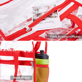 Clear Bag Stadium Approved,NCAA NFL&PGA Security Approved Clear Tote Bag with Multi-Pockets and Adjustable Shoulder Strap,Perfect for Work, School, Sports Games and Concerts-12" x 12" x 6" - backpacks4less.com
