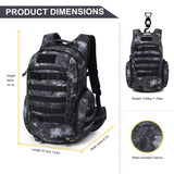 Mardingtop 28L Tactical Backpacks Molle Hiking daypacks for Camping Hiking Military Traveling Motorcycle (28L-Black Camouflage) - backpacks4less.com