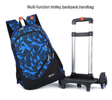 Meetbelify 3pcs Kids Rolling Backpacks Luggage Six Wheels Trolley School Bags ... (Purple with 2 wheels) - backpacks4less.com
