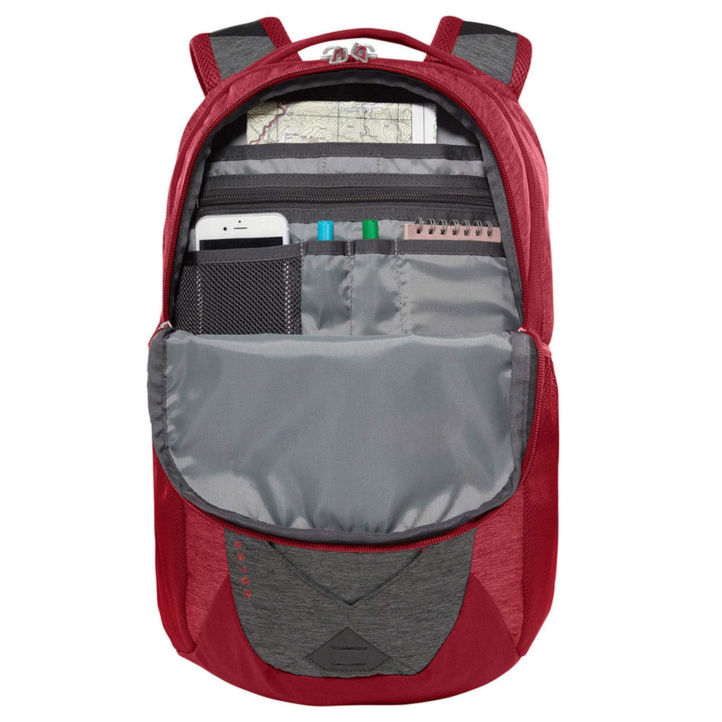 north face backpack red and grey The North Face Jester Backpack, TNF Dark Grey Heather/Cardinal Red, One Size