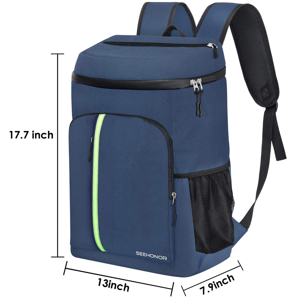 SEEHONOR Insulated Cooler Backpack Leakproof Soft Cooler Bag Lightweight Backpack Cooler for Lunch Picnic Hiking Camping Beach Park Day Trips, 30 Cans - backpacks4less.com