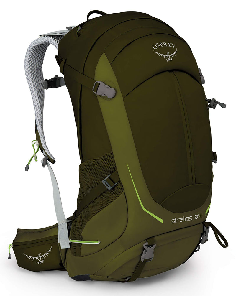 Osprey Packs Stratos 34 Hiking Backpack, Gator green, Small/Medium - backpacks4less.com