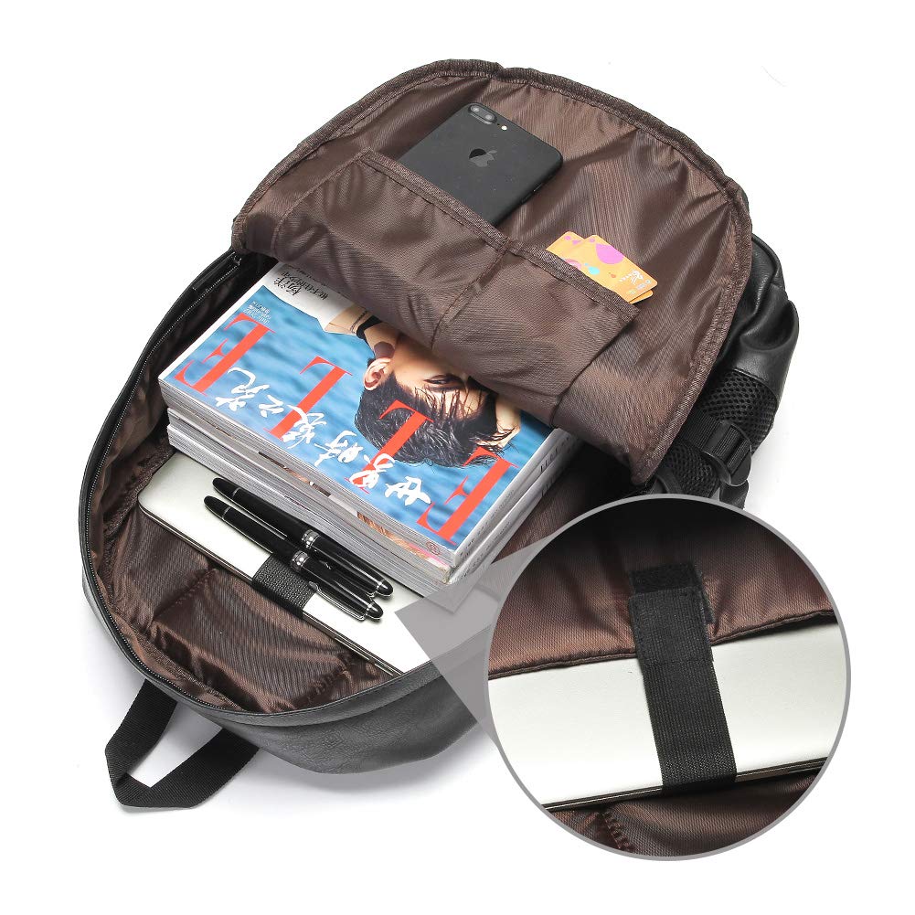 Vegan Backpack Leather Bookbag for Women Men, LXY Vintage Laptop Backpack Black Faux Leather Backpack Campus School College Bookbag Travel Daypack Vegan Backpack Leather Bookbag for Women Men, LXY Vintage Laptop Backpack Black Faux Leather Backpack Campus School College Bookbag Travel Daypack