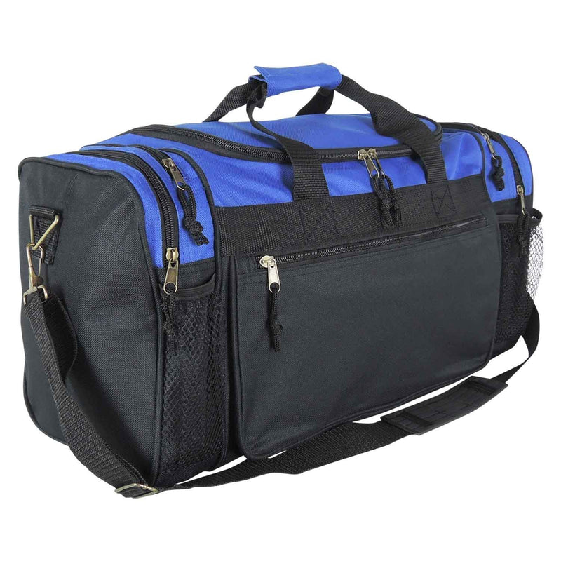 Dalix 20 Inch Sports Duffle Bag with Mesh and Valuables Pockets, Royal Blue - backpacks4less.com