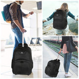 Wheeled Backpack, 17 Inch Laptop Backpack with Wheels for High School or College, Rolling Travel Backpack, Matein Carryon Trolley Luggage Suitcase Compact Business Computer Bag for Men Women,Black - backpacks4less.com