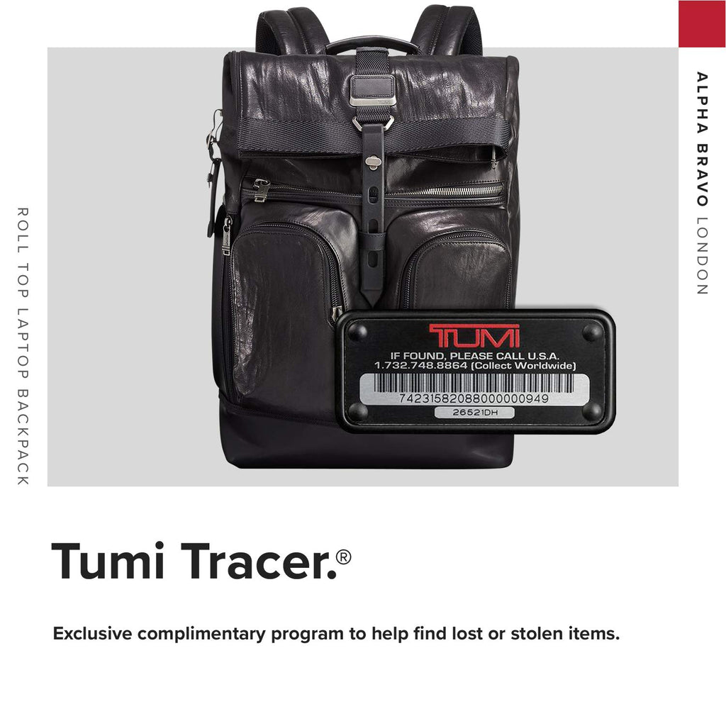 TUMI - Alpha Bravo London Roll Top Leather Laptop Backpack - 15 Inch Computer Bag for Men and Women - Black TUMI - Alpha Bravo London Roll Top Leather Laptop Backpack - 15 Inch Computer Bag for Men and Women - Black