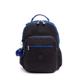 Kipling Seoul Go Large Laptop Backpack Black Contrast Blue - backpacks4less.com