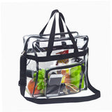Magicbags Clear Tote Bag Stadium Approved,Adjustable Shoulder Strap and Zippered Top,Stadium Security Travel & Gym Clear Bag, Perfect for Work, School, Sports Games and Concerts-12 x12 x6 - backpacks4less.com
