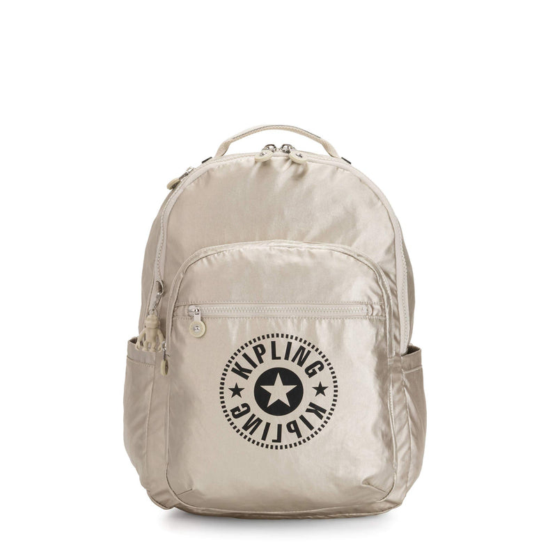 Kipling Seoul Large 15" Laptop Backpack Cloud Metal C - backpacks4less.com