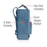 Fjallraven - Kanken Classic Backpack for Everyday, Blue Ridge/Random Blocked - backpacks4less.com