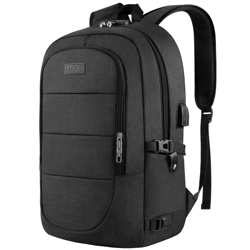 Travel Laptop Backpack, Anti Theft Business Laptop Backpack with USB Charging Port and Headphone Interface fits Under 17.3" Laptop, for College Student Work Men & Women - backpacks4less.com