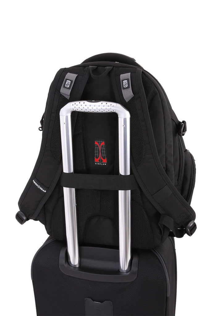 SwissGear 5709 ScanSmart Laptop Backpack. Abrasion-Resistant & Travel-Friendly School Work premium Laptop Backpack (Black Backpack) - backpacks4less.com