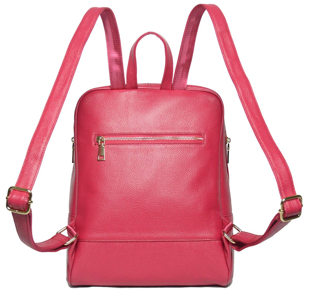 Coolcy Hot Style Women Real Genuine Leather Backpack Fashion Bag (Rose) - backpacks4less.com