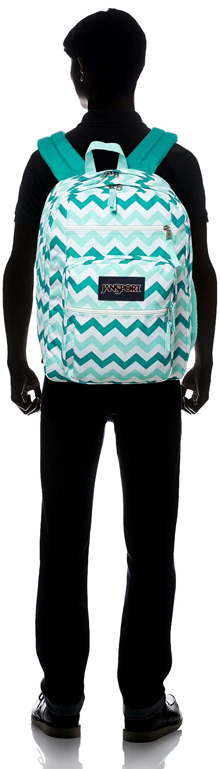 JanSport Big Student Classics Series Backpack - Aqua Dash Zuo Bisou - backpacks4less.com