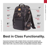 TUMI - Alpha Bravo Sheppard Deluxe Brief Pack Laptop Backpack - 15 Inch Computer Bag for Men and Women - Grey Highlands Print - backpacks4less.com