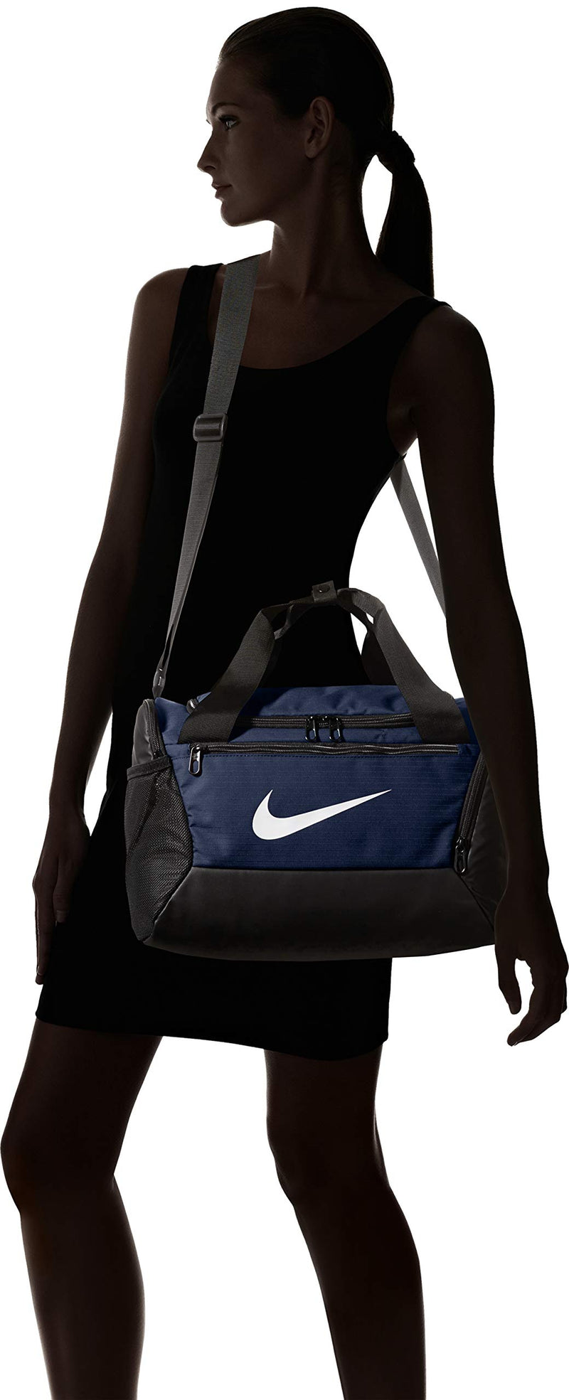 NIKE Brasilia X-Small Duffel - 9.0, Midnight Navy/Black/White, Misc - backpacks4less.com