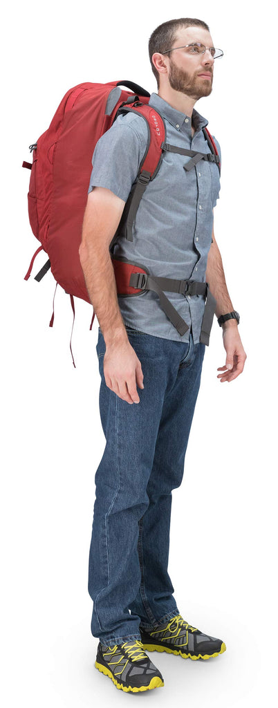 Osprey Packs Farpoint 55 Men's Travel Backpack, Jasper Red, Small/Medium - backpacks4less.com