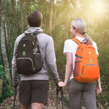 OlarHike Lightweight Travel Backpack, 35L Water Resistant Packable Traveling/Hiking Backpack Daypack for Men & Women, Multipurpose Use, Black - backpacks4less.com