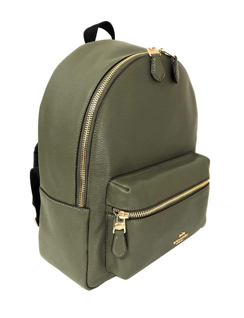 coach charlie backpack mini gold color Coach F30550 Medium Charlie Backpack (IM/Military Green)