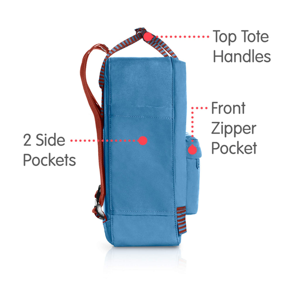 kånken mini backpack in air blue striped Fjallraven - Kanken Classic Backpack for Everyday, Air Blue/Striped