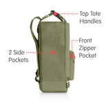 Fjallraven - Kanken Classic Backpack for Everyday, Green/Folk Pattern - backpacks4less.com