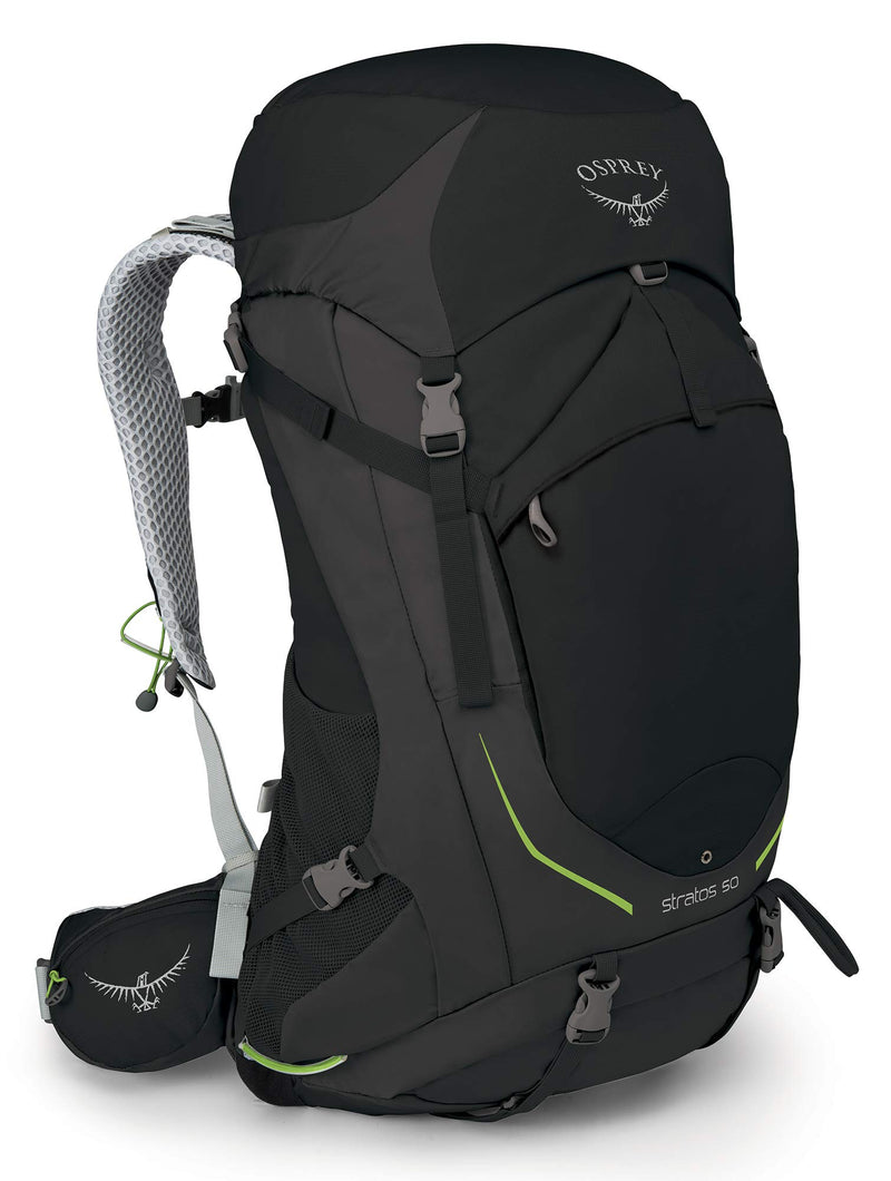 Osprey Packs Stratos 50 Backpacking Backpack, Black, M/l, Medium/Large - backpacks4less.com