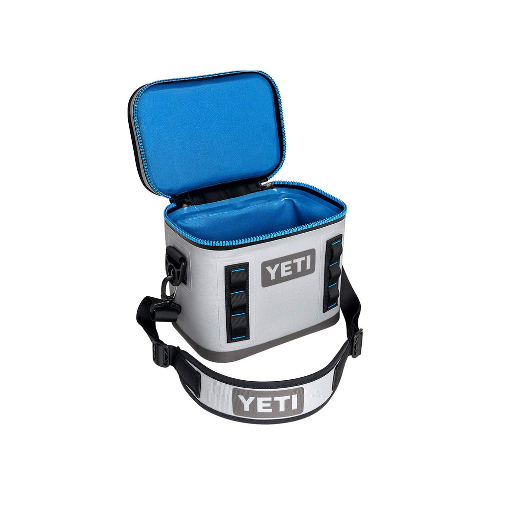 YETI Hopper Flip 8 Portable Cooler, Fog Gray/Tahoe Blue - backpacks4less.com