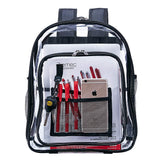 Heavy Duty Clear Backpack,Security Transparent Backpack,See Through Bookbag for Work, Security Check and Travel - backpacks4less.com