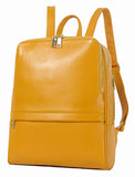 Coolcy Hot Style Women Real Genuine Leather Backpack Fashion Bag (Golden yellow) - backpacks4less.com