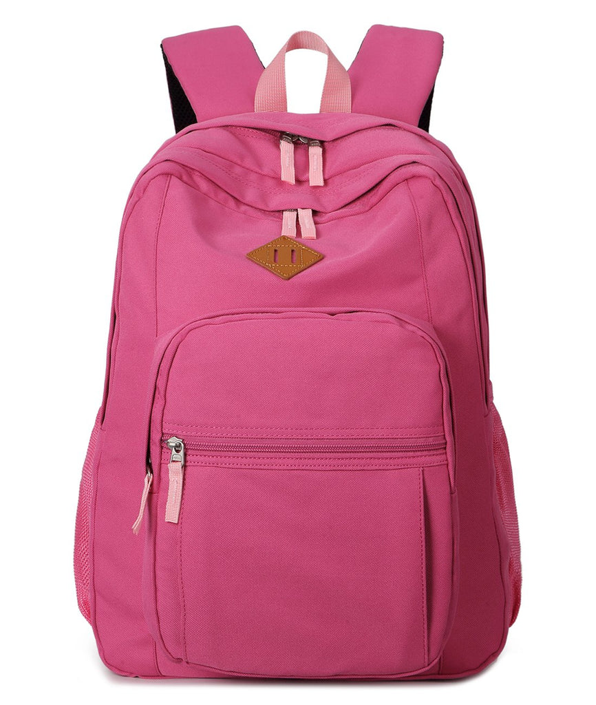 Abshoo Girls Solid Color Backpack For College Women Water Resistant School Bag (Rose Red) - backpacks4less.com